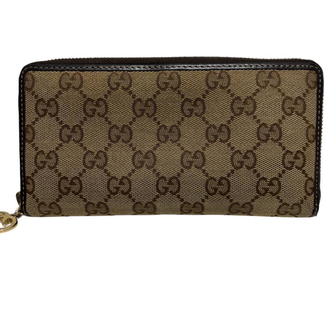GUCCI グッチ GGキャンバス ラブリーハート ラウンドジップ 長財布