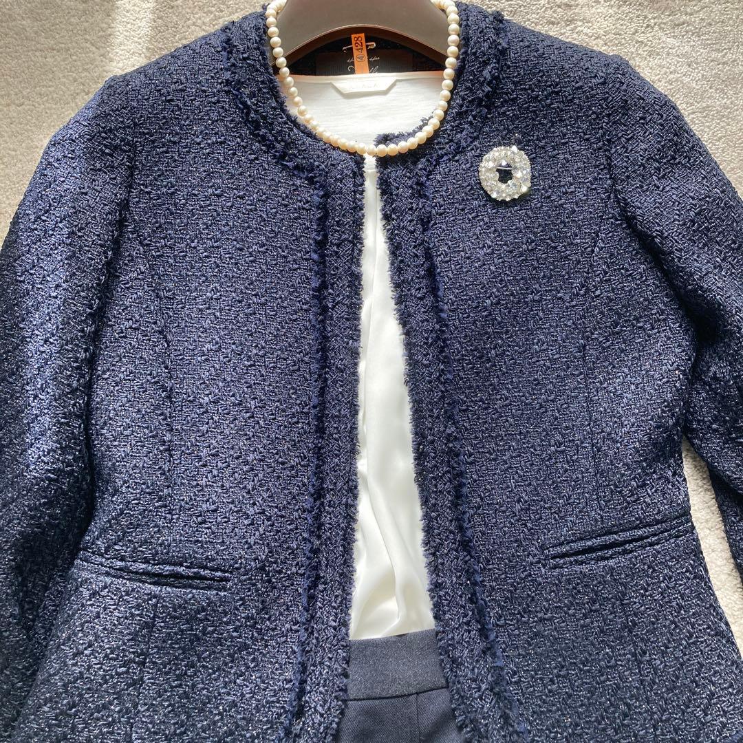 【期間限定お値引き】ツイード　ノーカラージャケット40