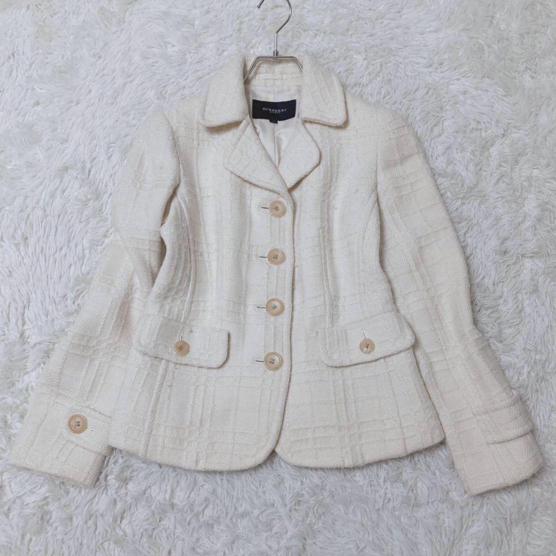 バーバリー ジャケット サイズ38 アイボリー アウター カジュアル フォーマル