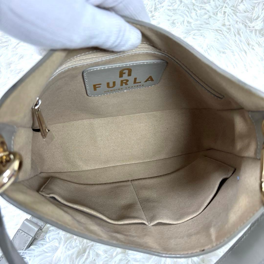 FURLA シレナ　ホーボーバッグM 2WAY ショルダーバッグ　グレージュ