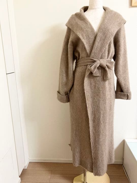 Vandori カシミヤ100％ ニットガウンコート ロング ベージュ