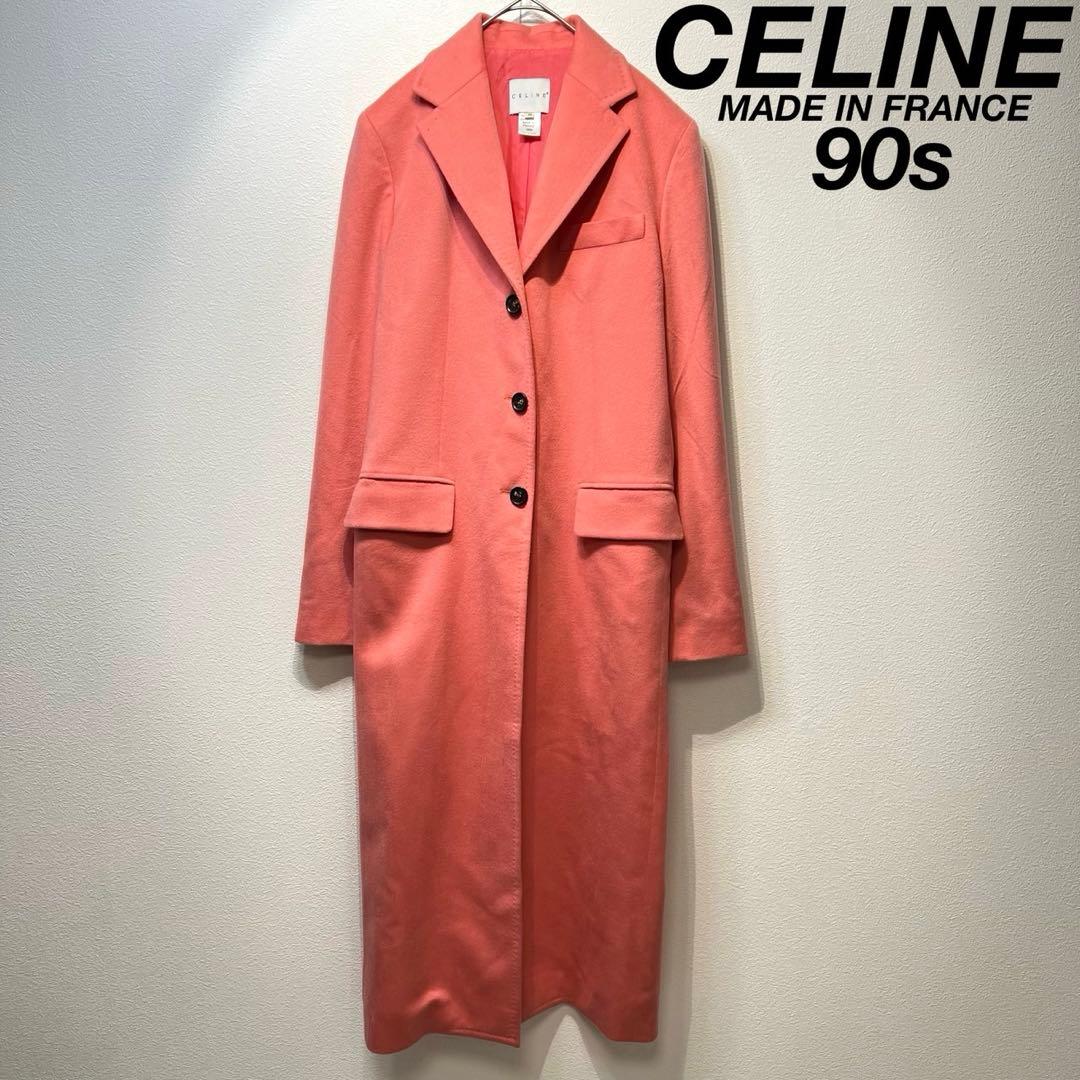 希少 CELINE マイケルコース期 上質 カシミヤ シルク チェスターコート