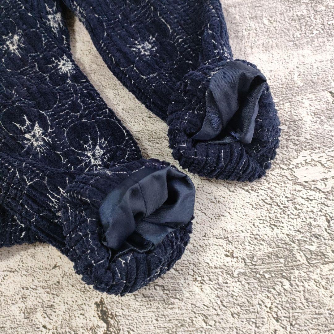 Sally Scott　フラワー刺繍 太畝コーデュロイ ノーカラージャケット