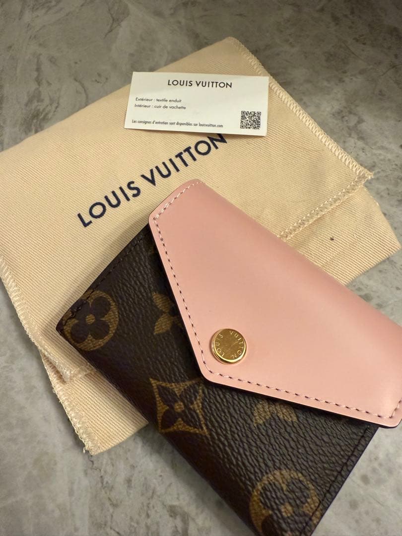新品Louis Vuitton 二つ折り財布 ピンク/ブラウン