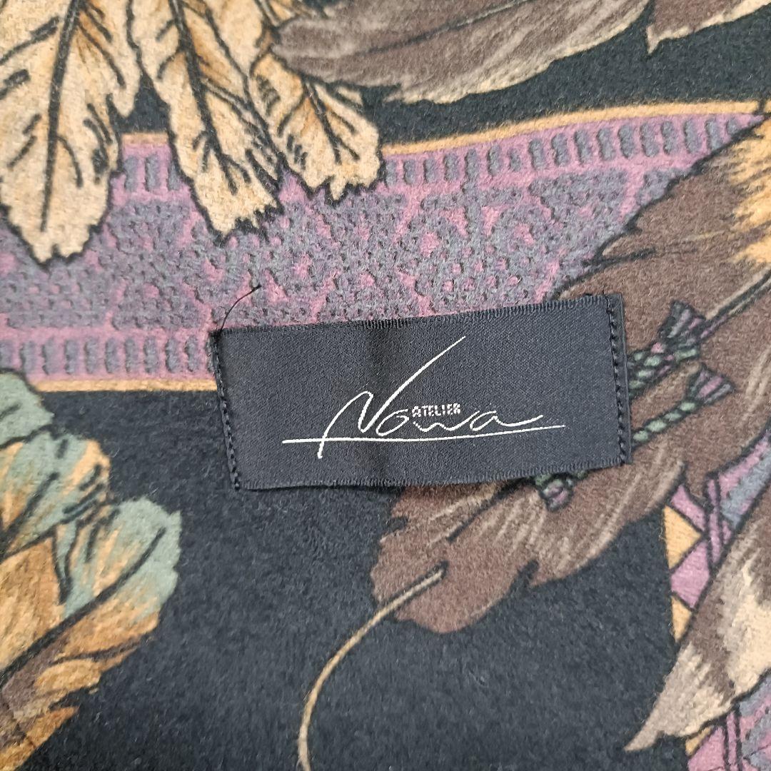 【美品】アトリエ ノワ 裏総柄 カシミヤコート カシミヤ100％ ロングコート