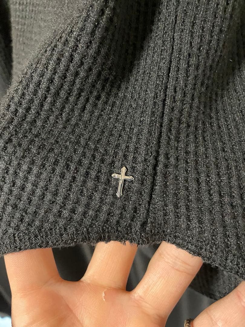 LAST NEST ブラックニット ヘンリーネック