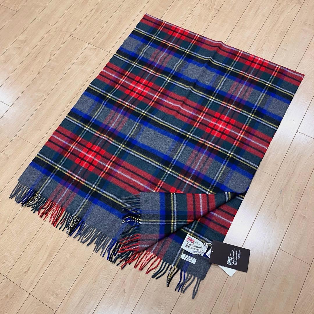 新品希少TWW◆大判カシミヤ混ストール3万グレースチュワート　検)ジョンストンズ