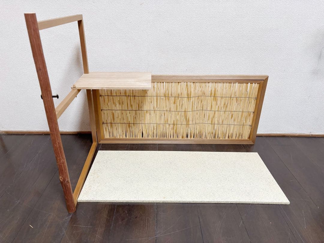 ほぼ未使用 茶道具 台目棚 有楽好写 (自在棚) 組み立式 元箱