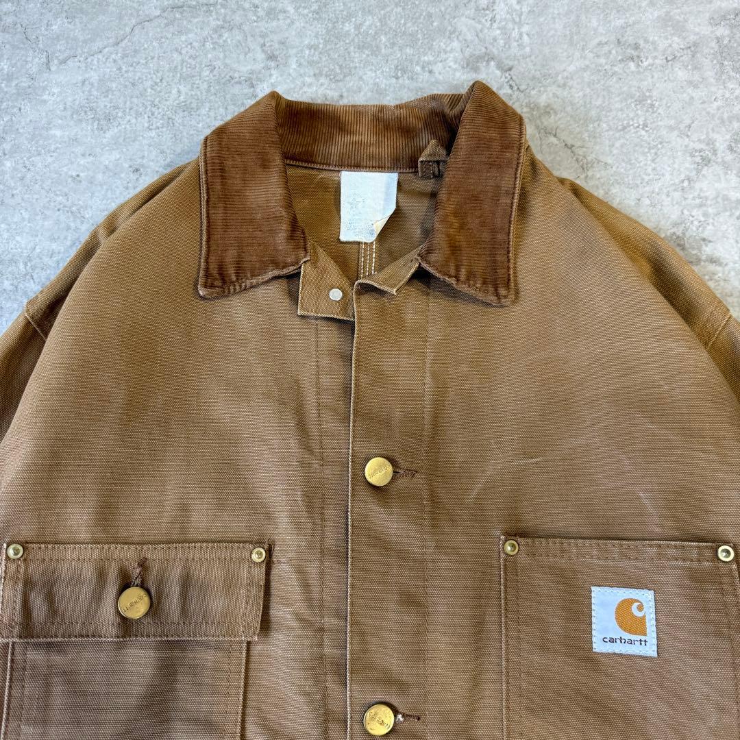 希少90s■カーハート【M】USA製 カバーオール チョアコート ジャケット