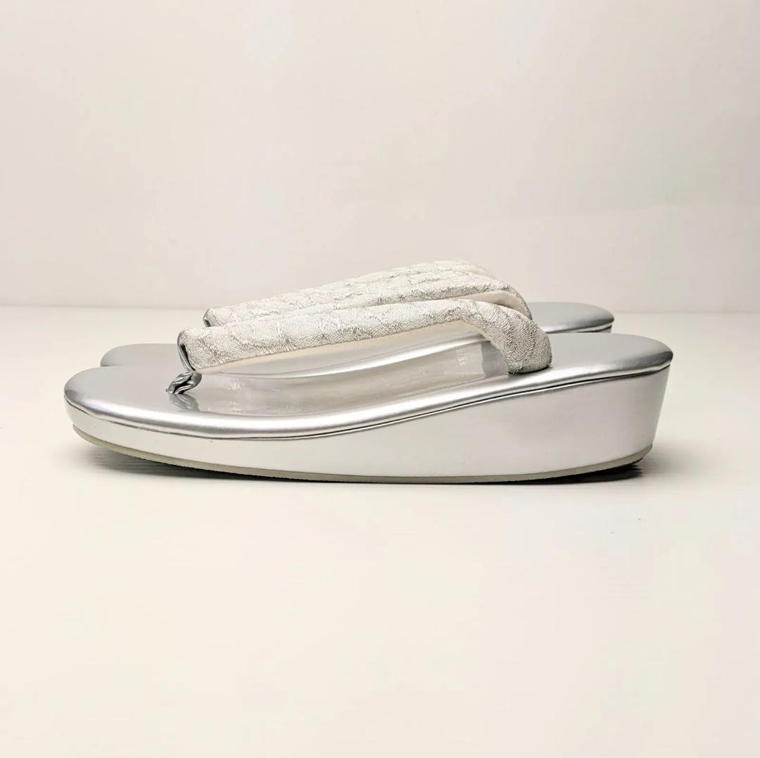 和装 草履バッグセット フォーマル 帯地 シルバー フリーサイズ u24