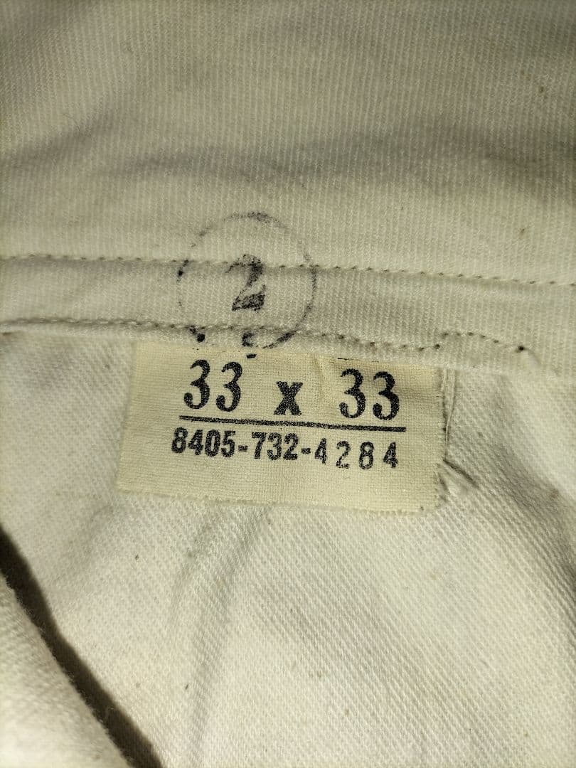 60s USMC（米海兵隊）カーキ・チノパンツ アルミジップ　W33表記