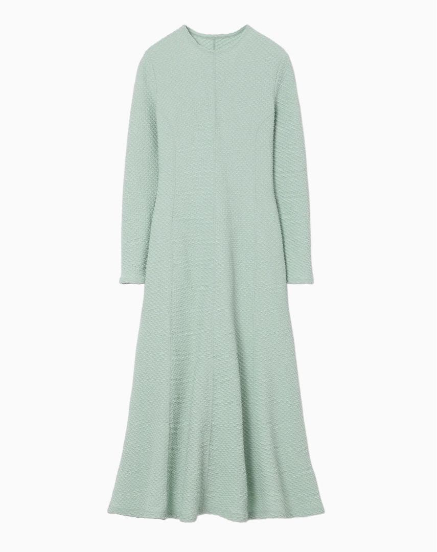 【タグ付美品】Shirring Jersey Jacquard Dress