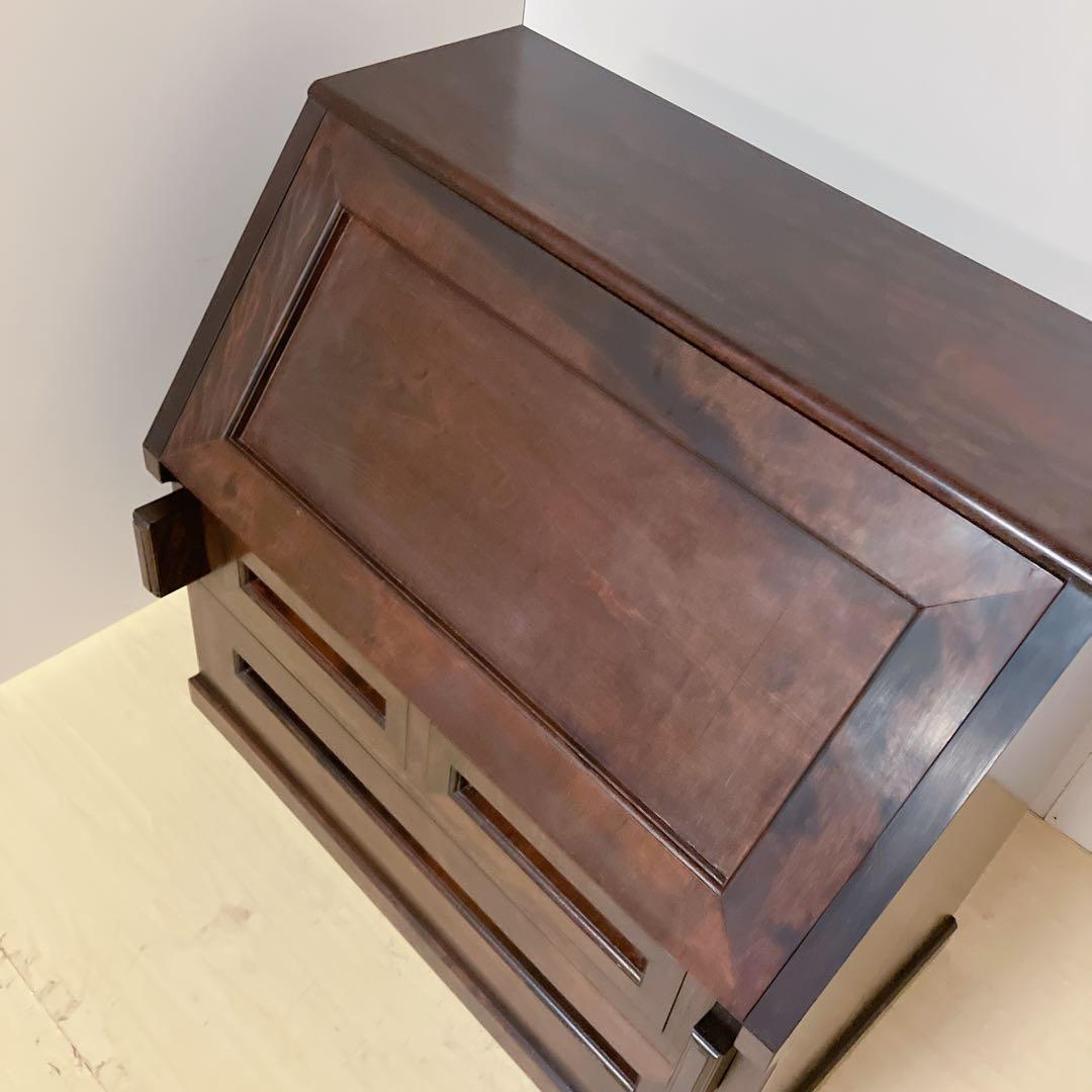 松本民芸家具　ライティングビューロー　デスク　チェスト　木製　デスクチェア