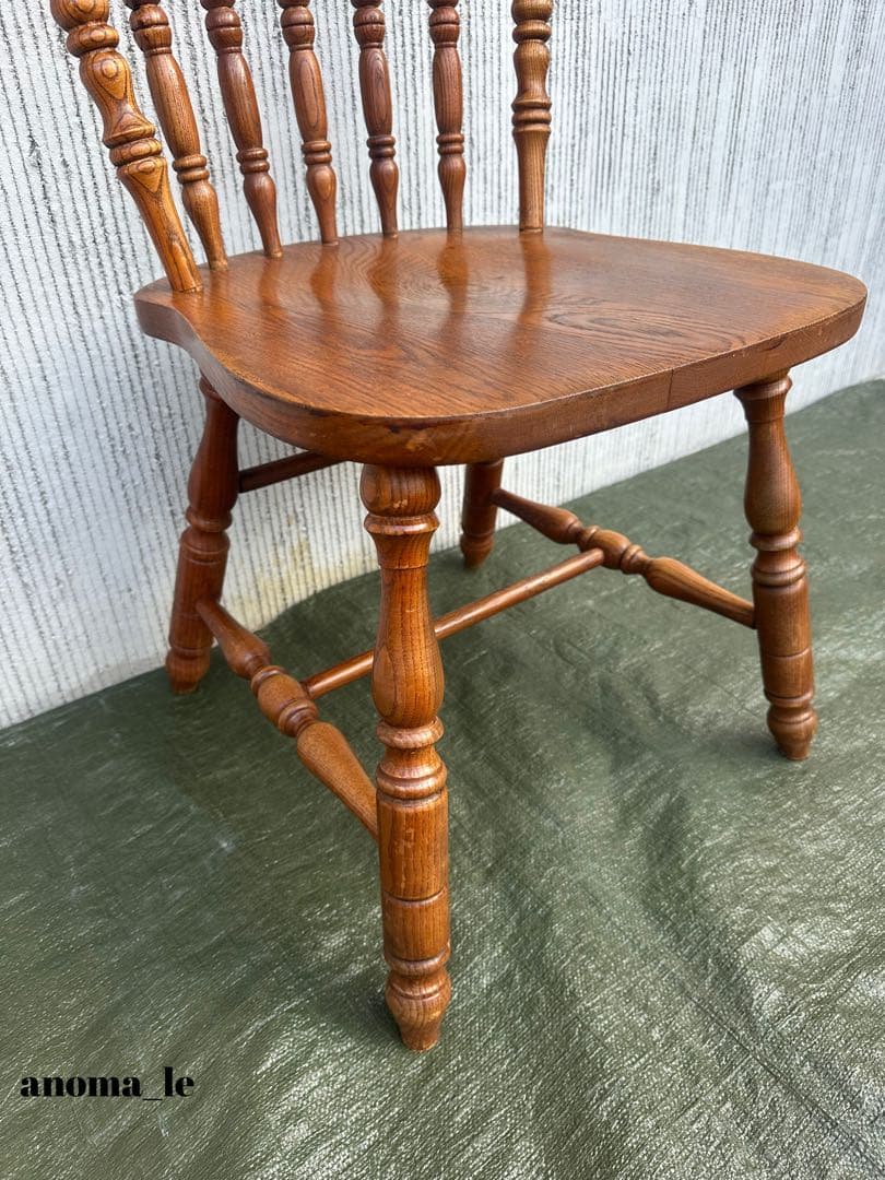 1008【ダイニングチェア】　米国　木製　ウィンザーチェア　スティックバック