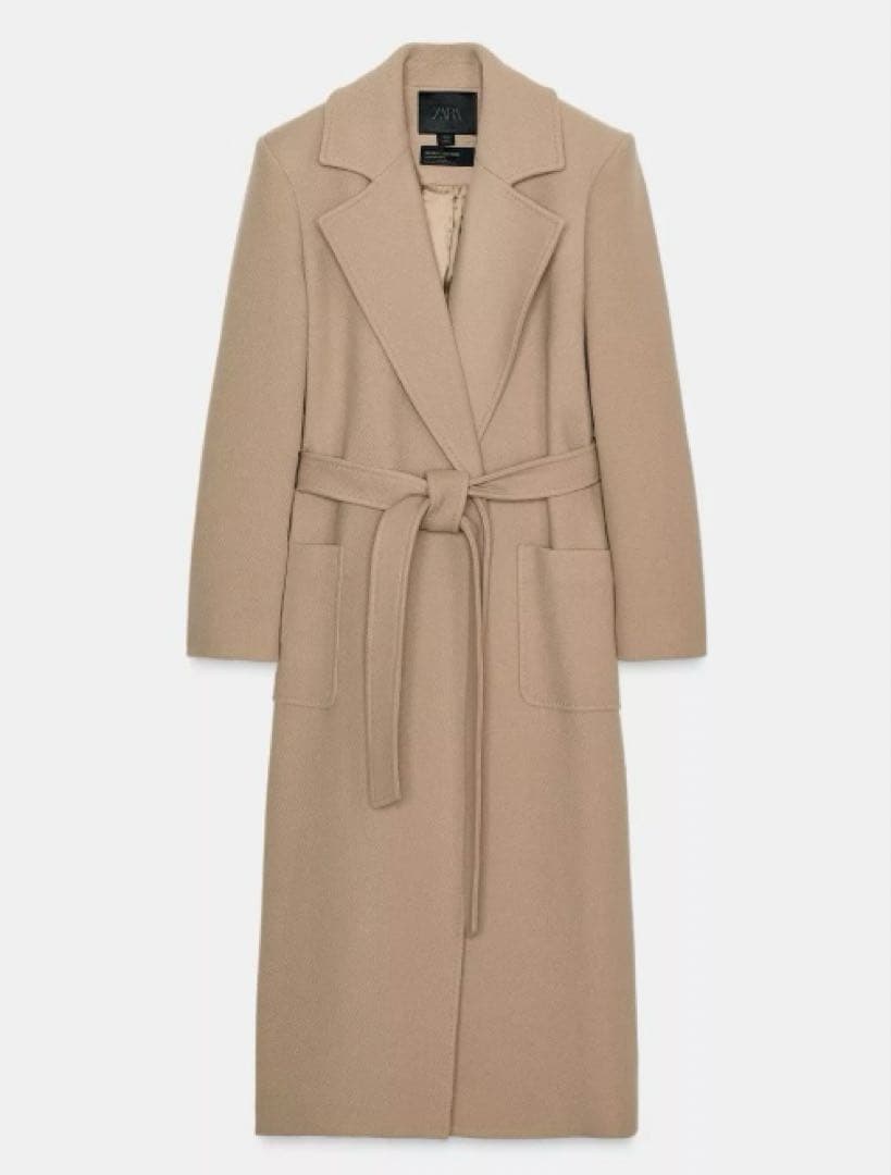ウールブレンドベルトコート
