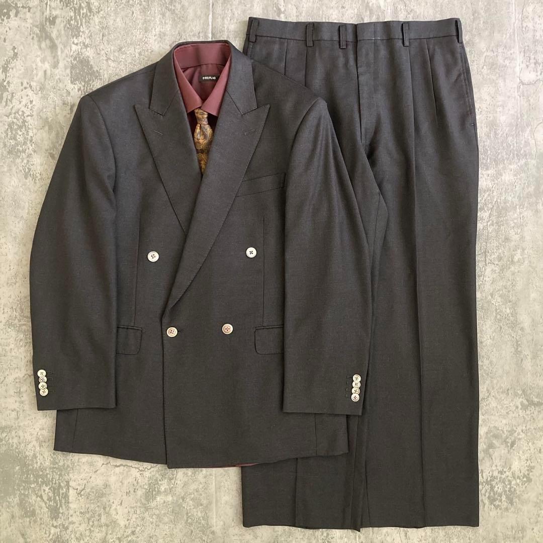 極美品 Zegna × FENDIネクタイ 極上ウール ダブルブレスト高級スーツ