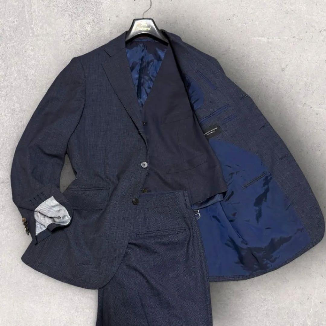 ユニバーサルランゲージ　セットアップ　３ピース　段返し　千鳥柄　XL相当