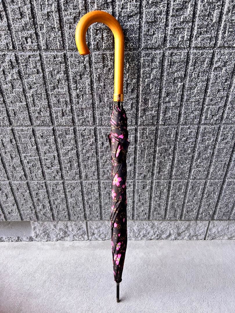 LOUIS VUITTON 長傘 黒とピンク花柄