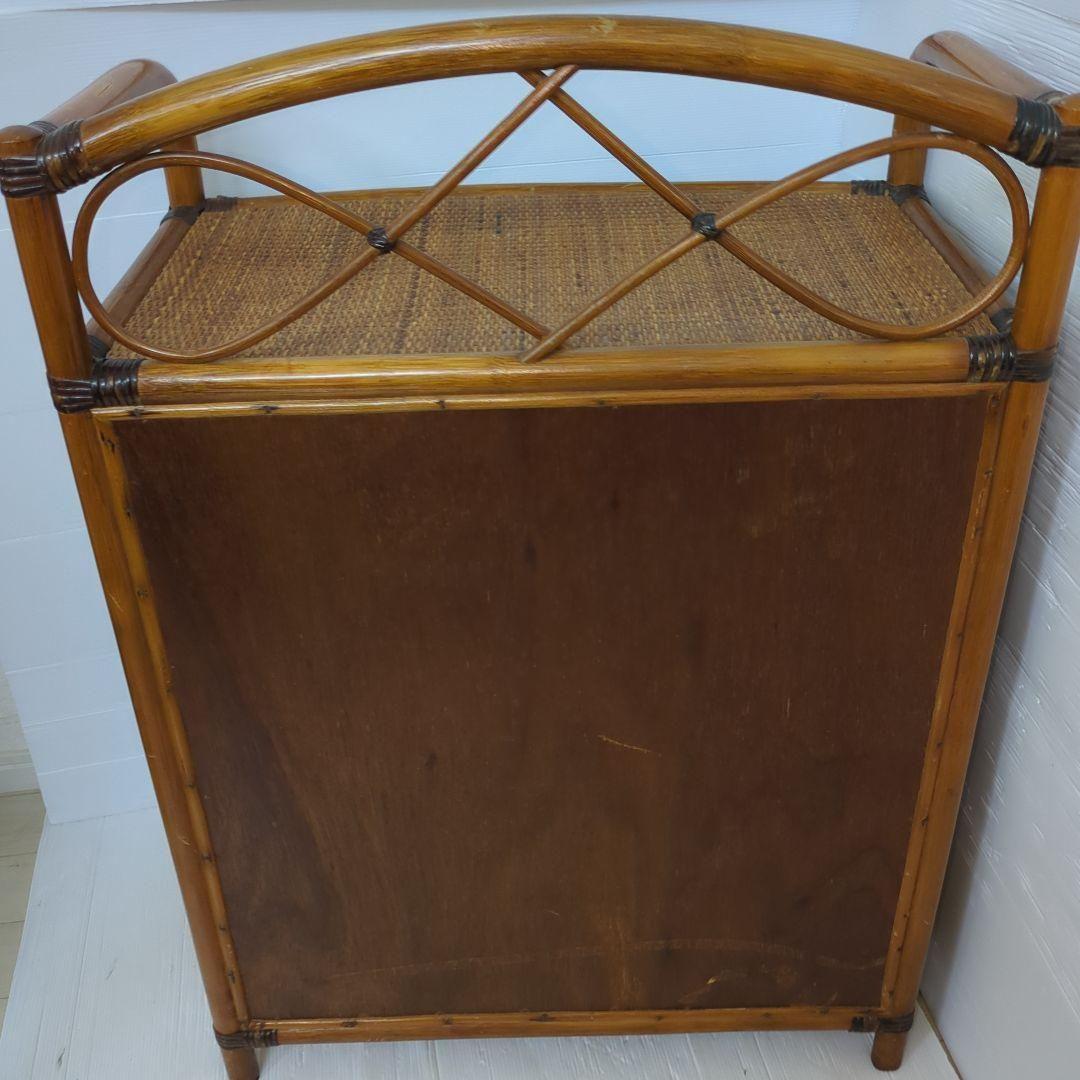 古家具◾️ナチュラル天然素材 5杯 籐ラタンチェスト/ 整理棚