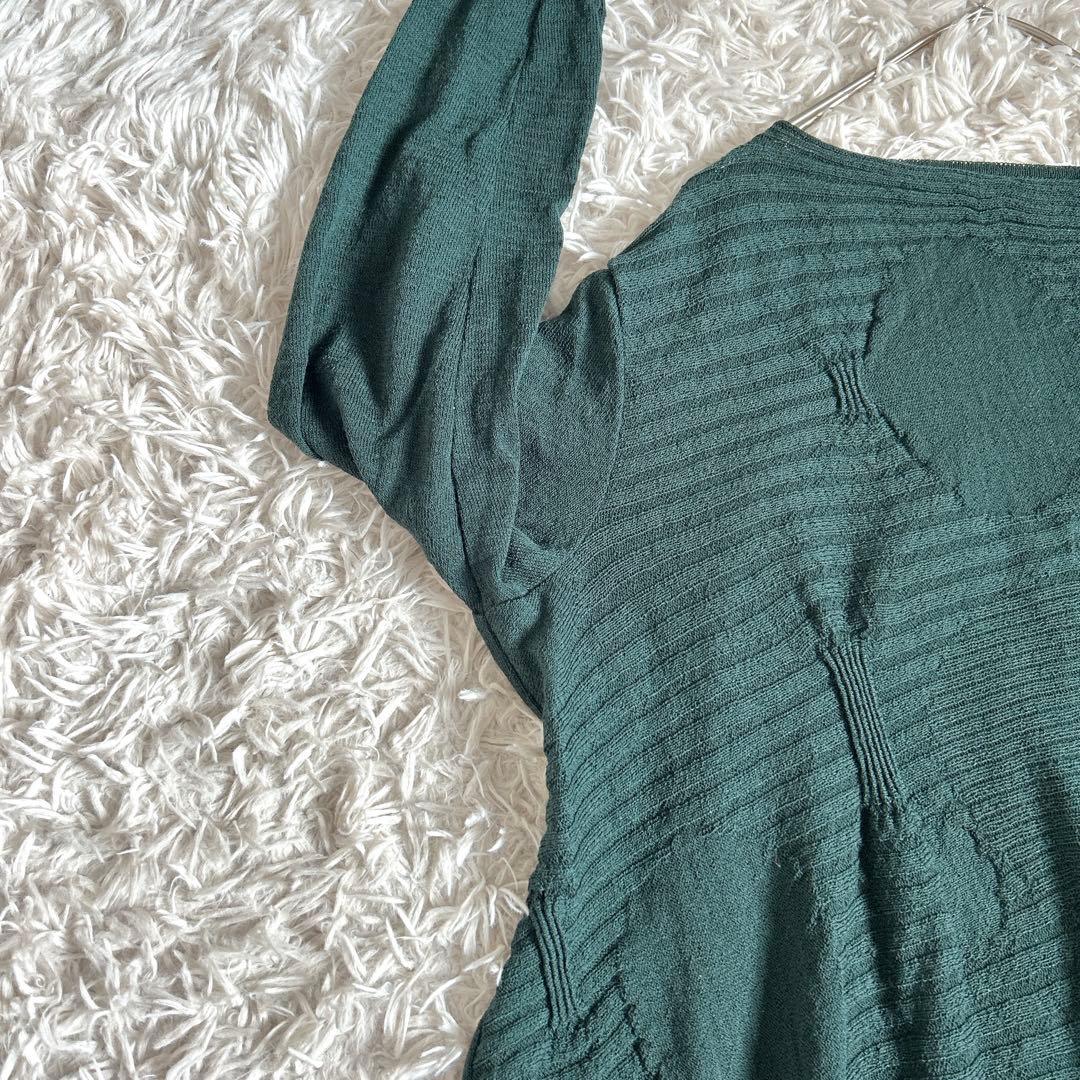 美品⁂センソユニコ⁂ロングニットチュニック　プルオーバー　ドット　サークル　凹凸