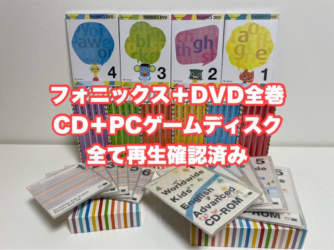 WWKDVD全巻セット＆フォニックス4巻 CD・PCゲームCDROM付き