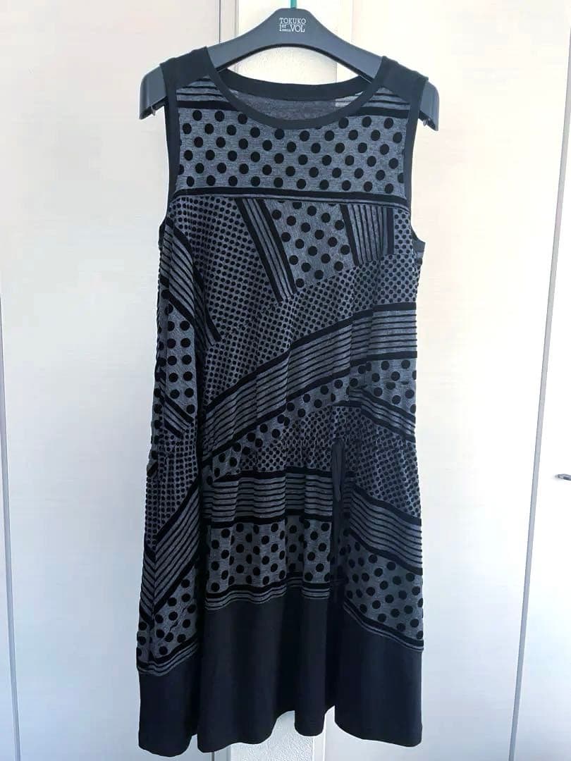 トクコプルミエヴォル/ドット柄Aラインチュニック