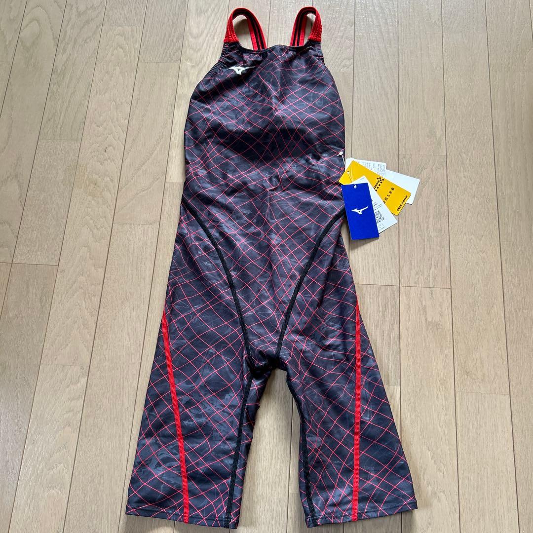 ミズノEXER SUITS スポーツ用水着 チェック柄 黒赤