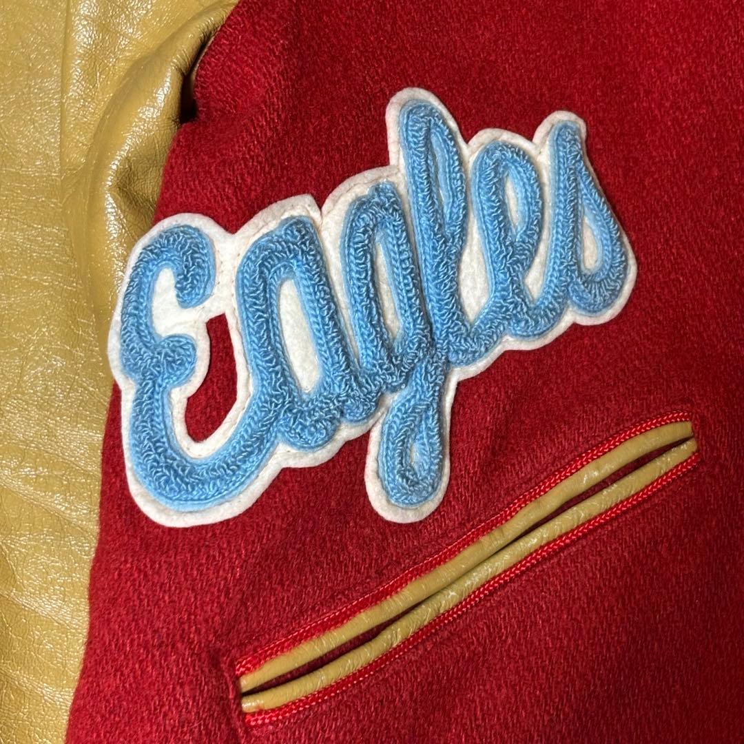 ☆80sCATCHBALL SPORTS レザースタジャン バーシティジャケット