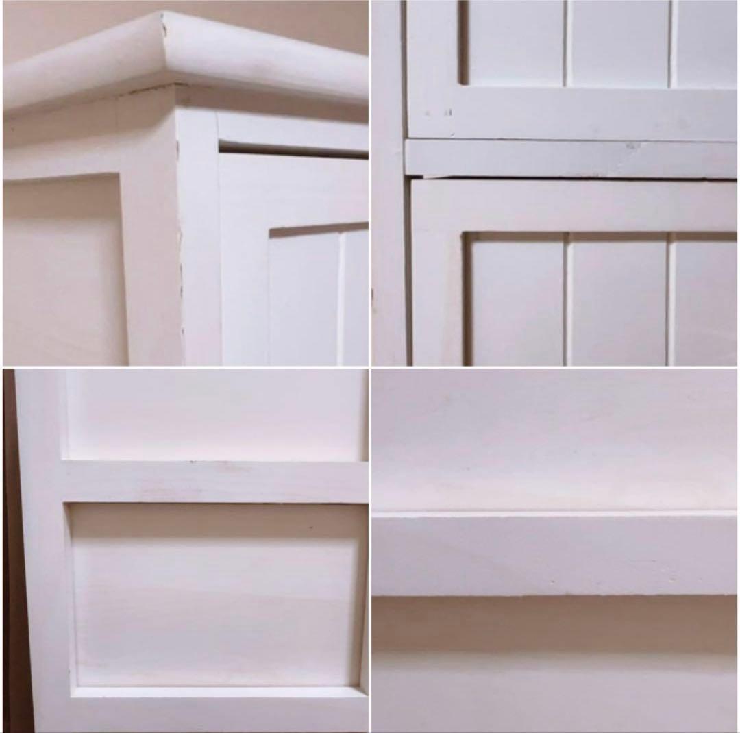 ♡SALE♡ シャビー調 チェスト5段 衣類収納 ホワイト アンティーク風