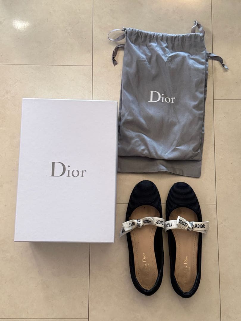 【訳あり】 DIOR ／J´A DIOR バレエフラットシューズ　37ハーフ