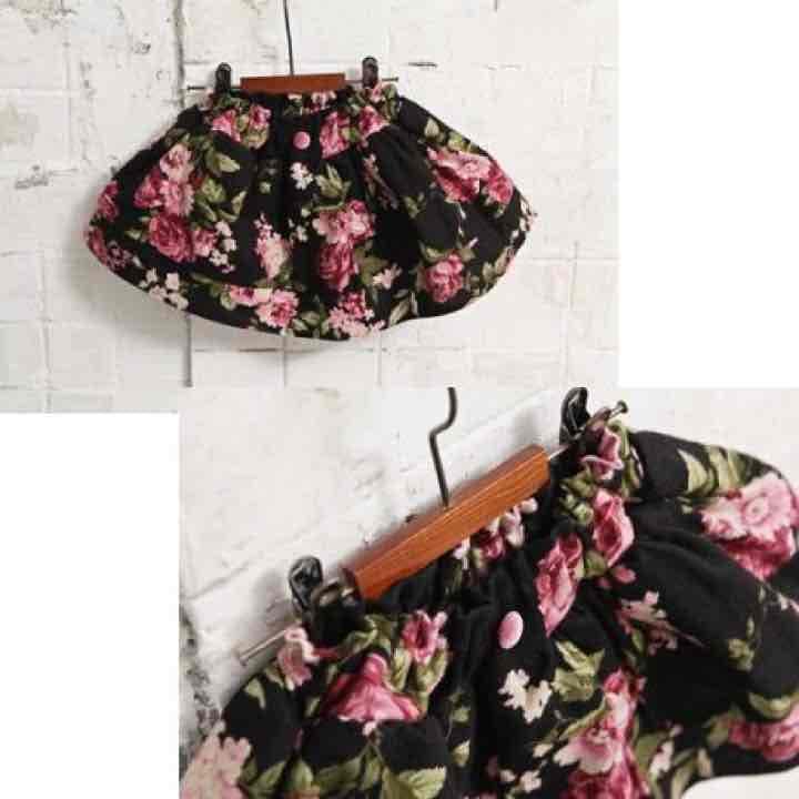 金柑【韓国子供服】フラワースカート★暖か裏地付き☆140㎝