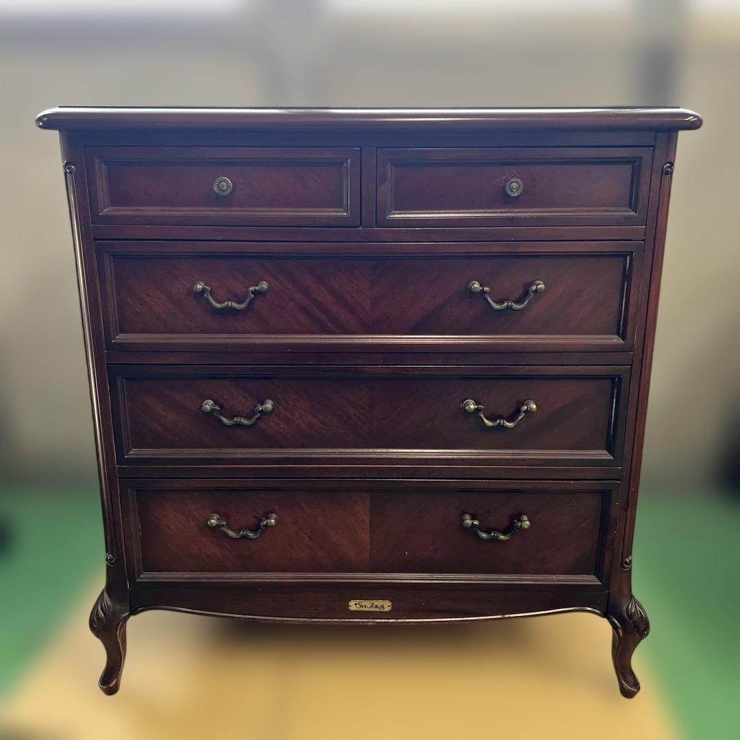 東海家具 SriTokai 猫脚 キャビネット 四段五杯 箪笥 タンス