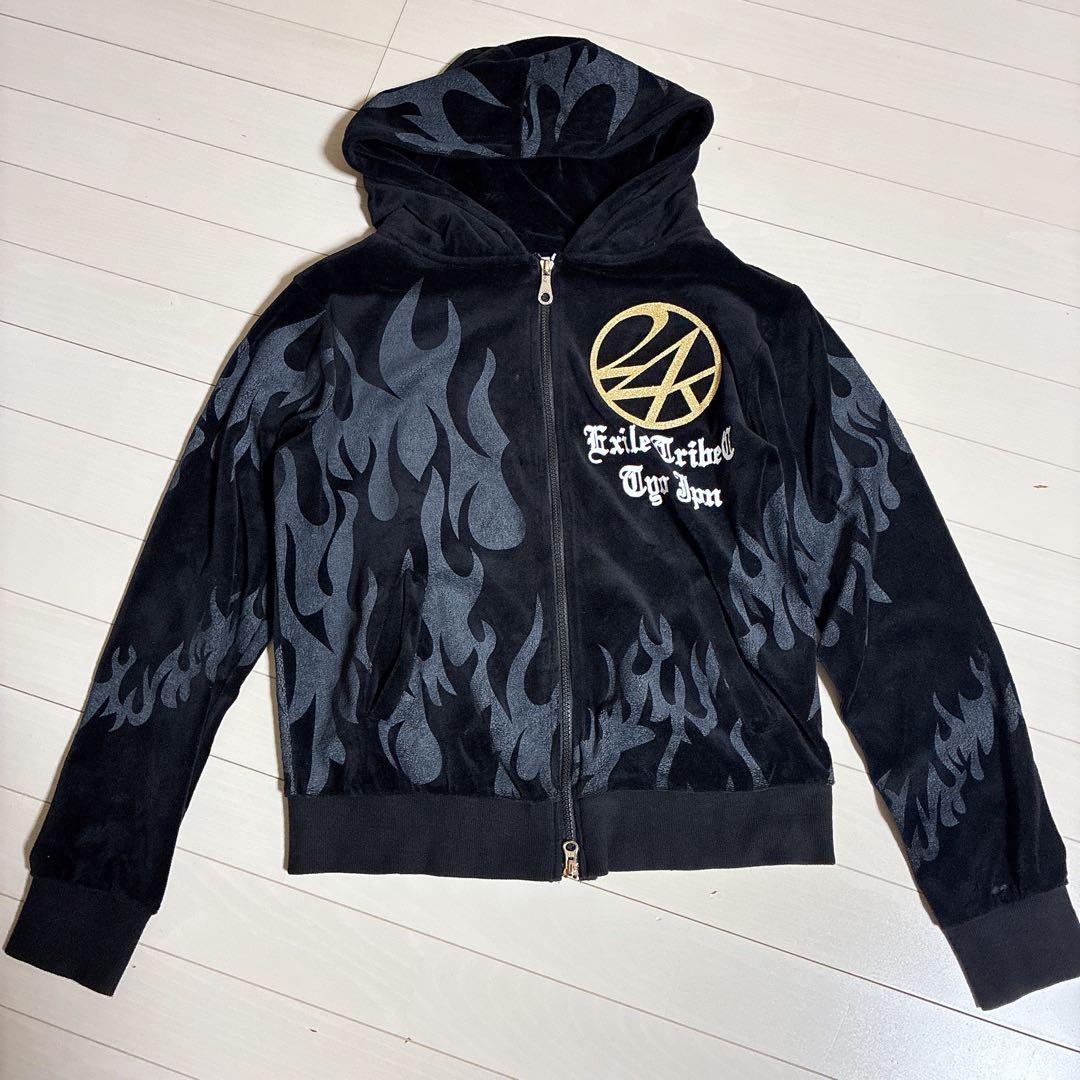 24karats EXILE ファイヤーパターン ベロアジャージ セットアップ