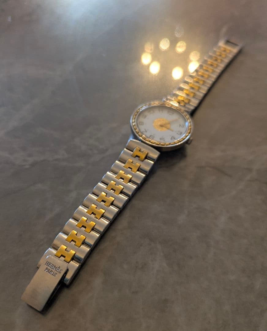 ミ*ラ様 コンビブレスクォーツ腕時計（電池新品・専門店クリーニング済）