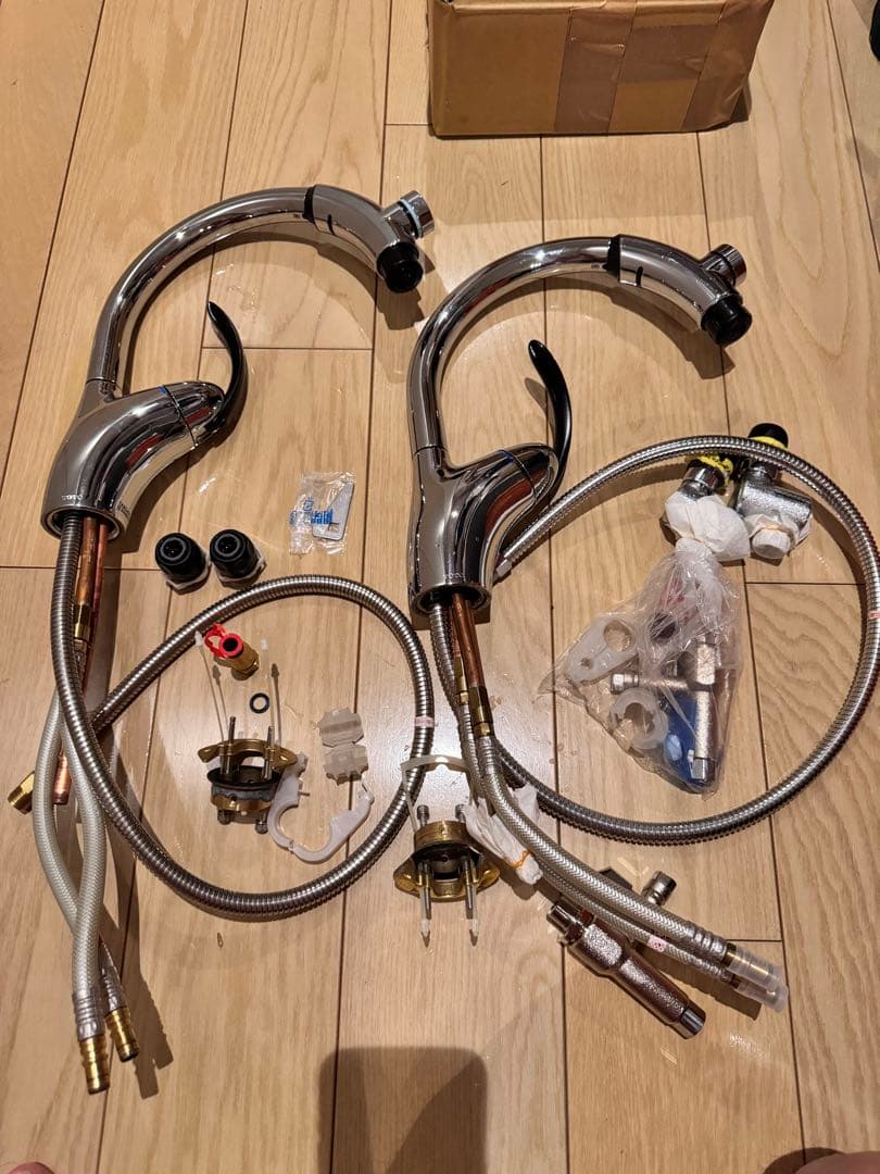 TOTO グースネック水栓TKN34PBTRR/TKN34PBTS ジャンク2個