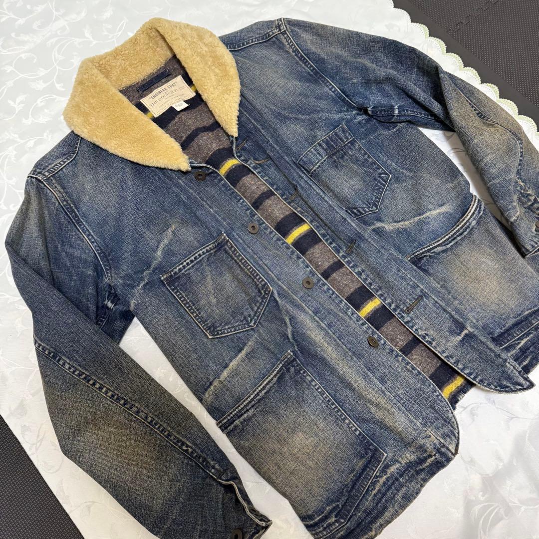 超美品 希少 RRL デニム ボア ジャケット シェアリング ランチコート S
