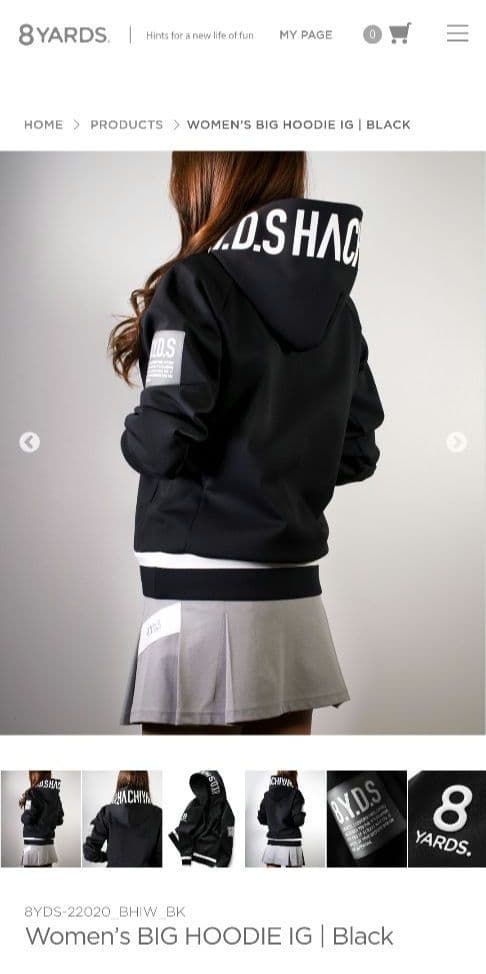 ゴルフ 8YARDS Women's BIG HOODIE iG Мサイズ