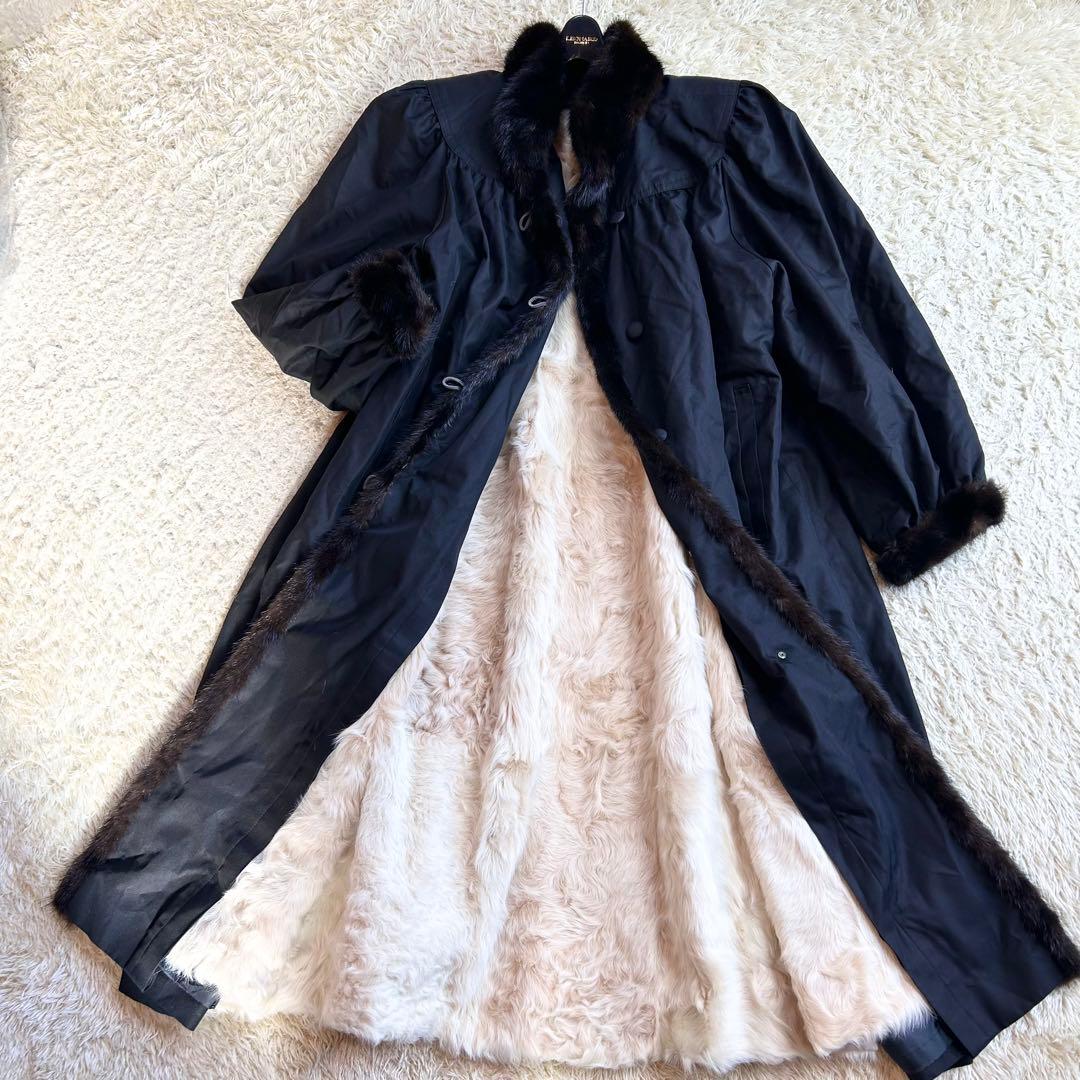 【極美品✨️希少カラー】カネボウシルク 高級 ミンク ラム コート毛皮 XL