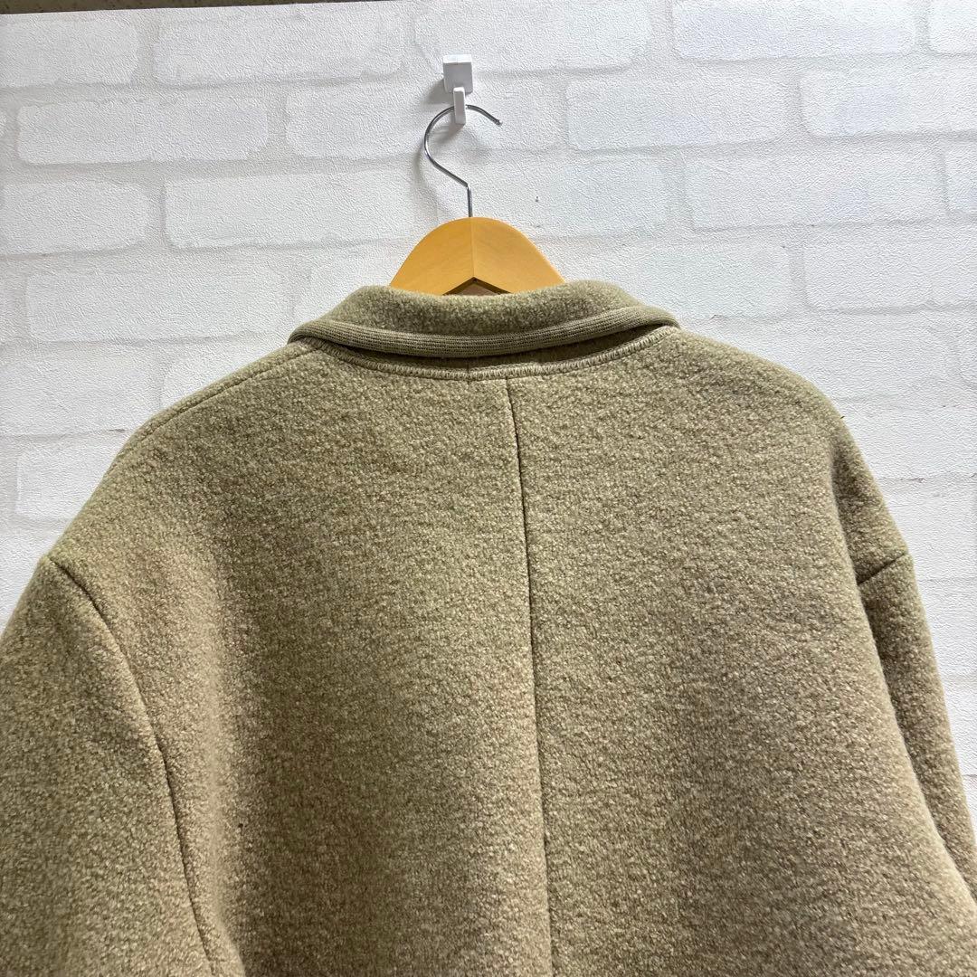 美品　Papas ウールコート　フリースジャケット ベージュ　くるみボタン