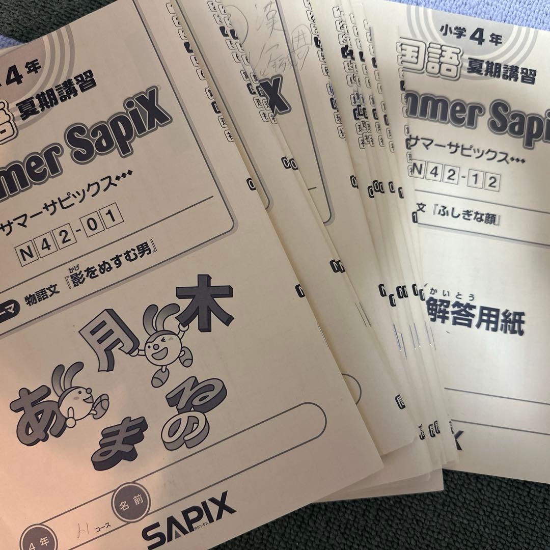 Sapix 4年生夏期講習　4教科
