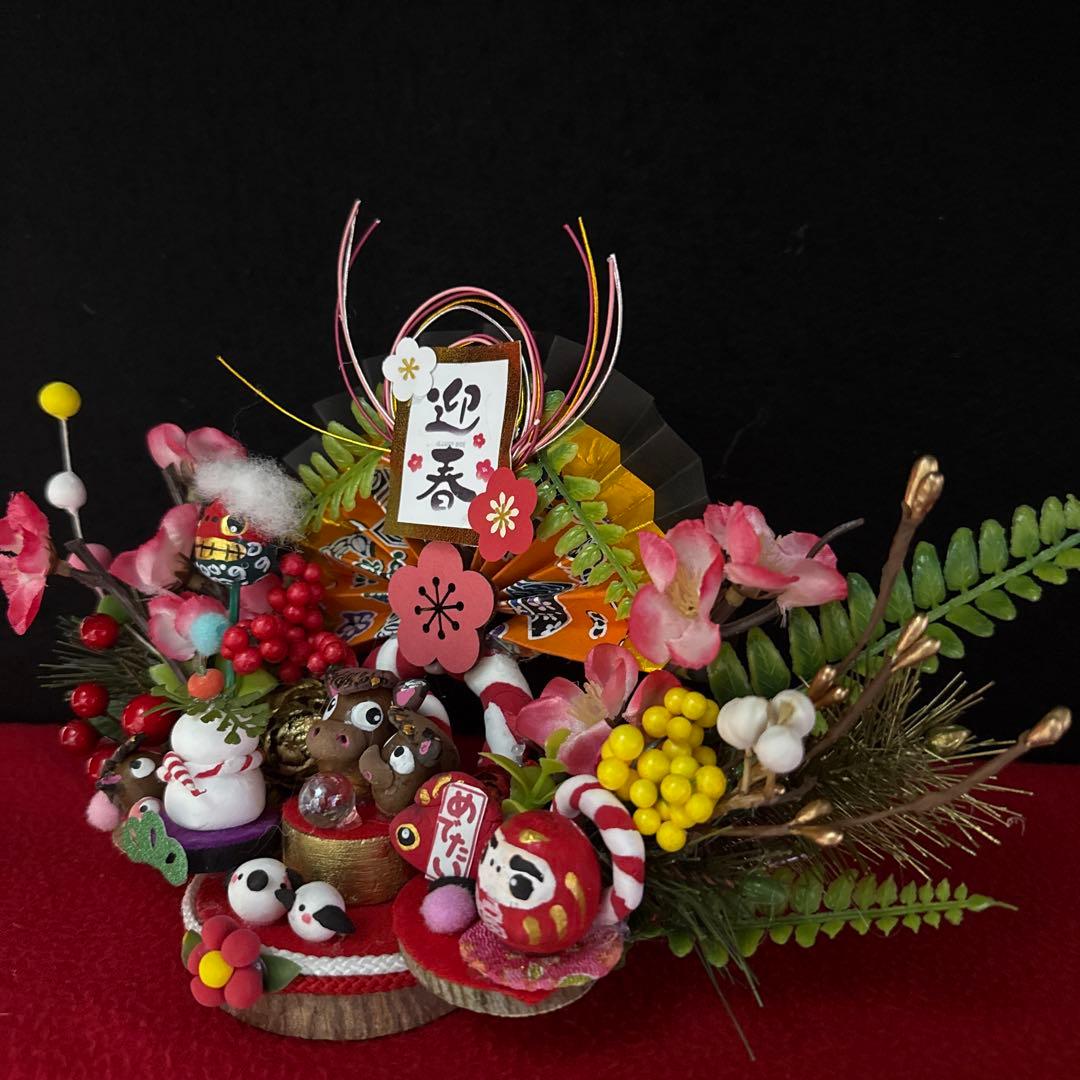 どんぐりアート♡お正月　十二支オブジェ　豪華しめ縄リース　干支乗せオブジェ♡