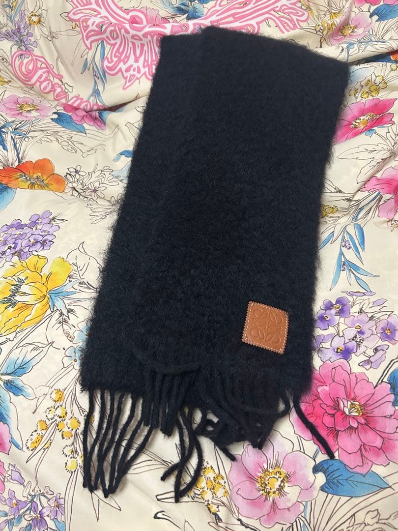 LOEWE モヘア　マフラー Black ロエベ　黒