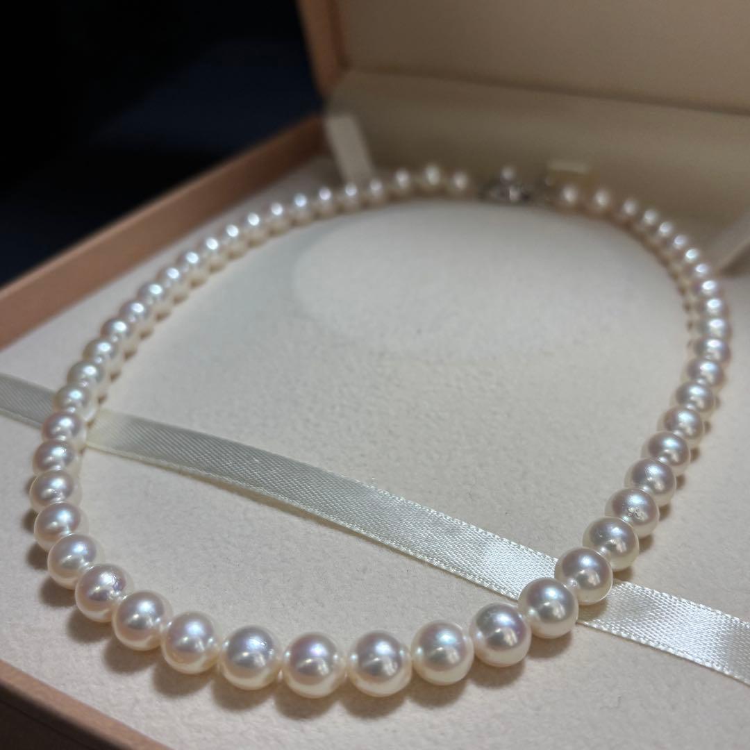 テリ強✨　あこや真珠　鑑別書付き　パール　ネックレス　約7.5-8.0 本真珠