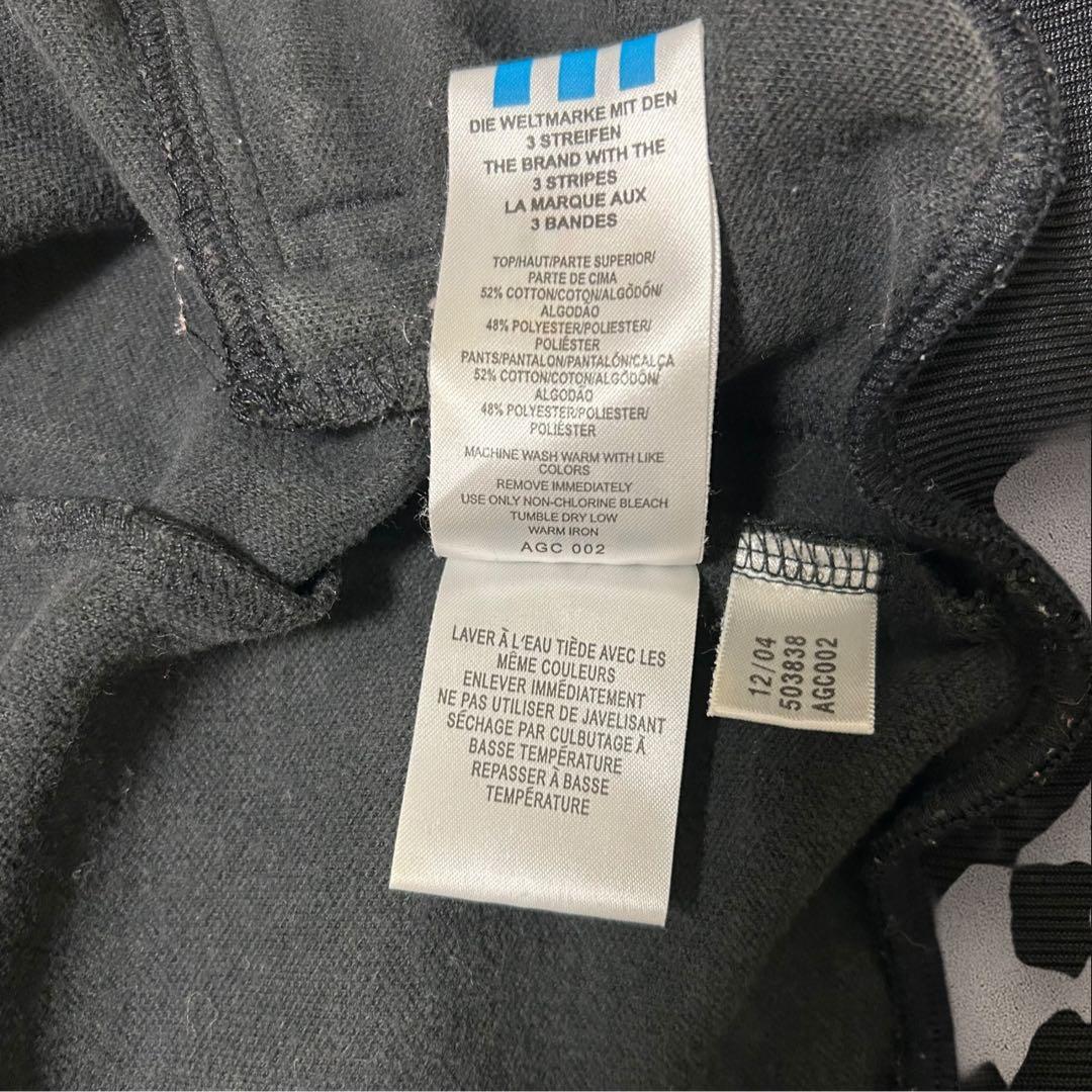 adidas 00sトラックジャケットALL BLACKトレフォイル刺繍ジャージ