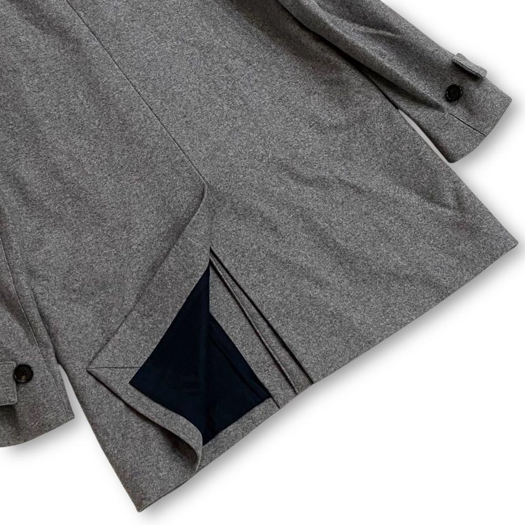 ディオールオム クリス期 ダッフルコート メンズ 50 ラムレザートリム ウール