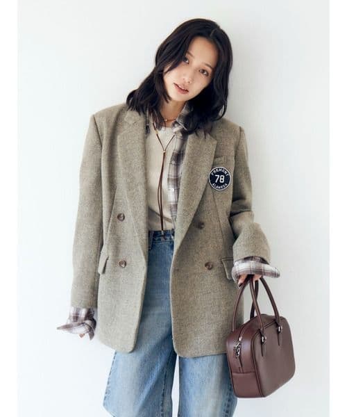 今季Ungrid　ワッペンデザインルーズ起毛ジャケット