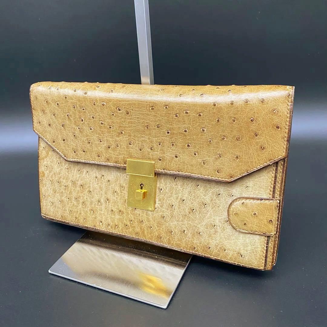 MORABITO モラビト　オーストリッチ ハンドバッグ　クラッチバッグ