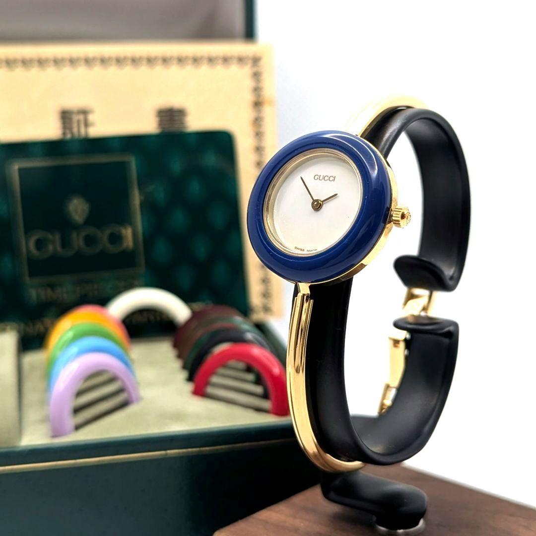 【新品電池交換】GUCCI グッチ チェンジベゼルウォッチ ゴールド ベゼル付