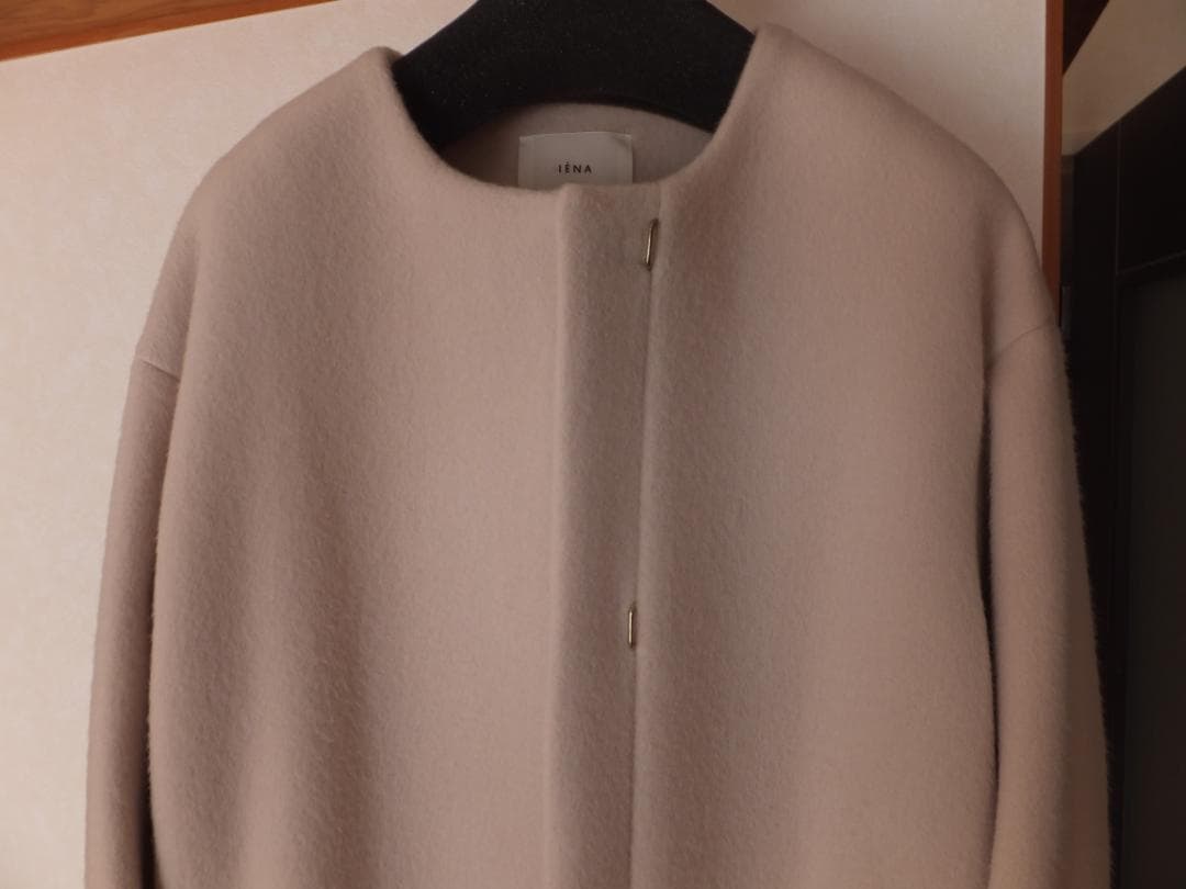【未使用品】IENA ラムウール ノーカラーコート 36