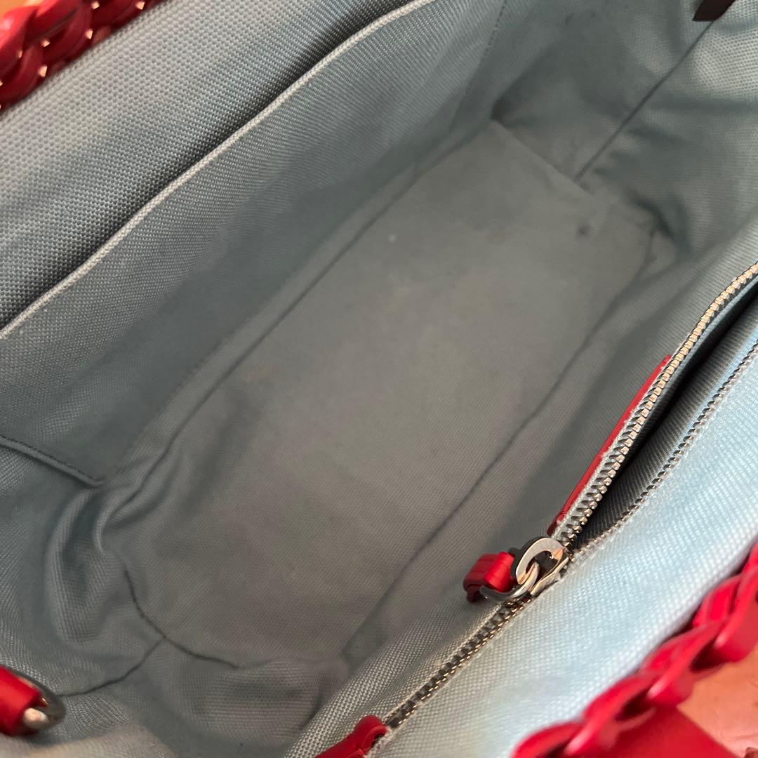 miu miu 2Way かごバッグ イントレッチオ 5BA007 レッド